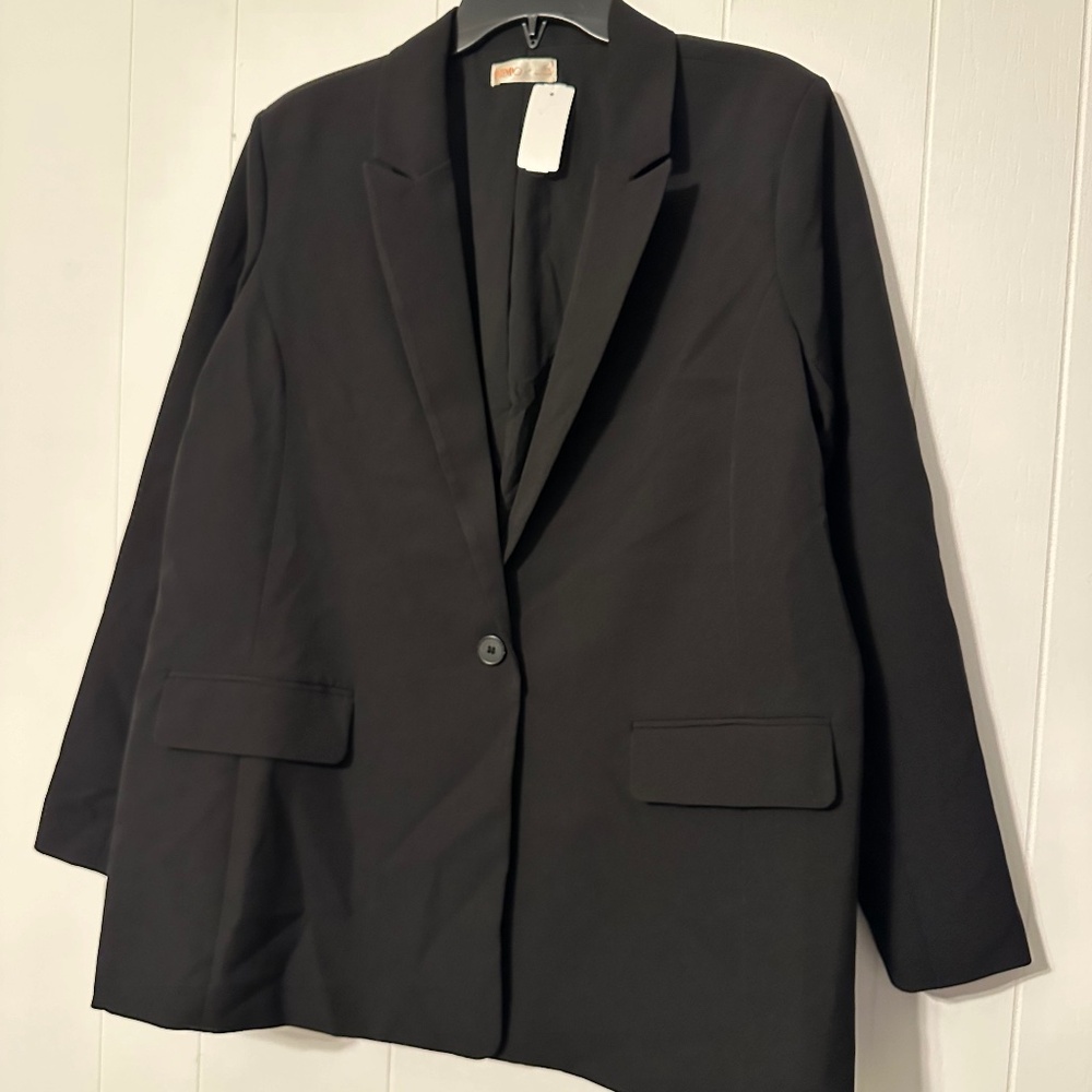 Intempo 1x black blazer womens plus size  NWT